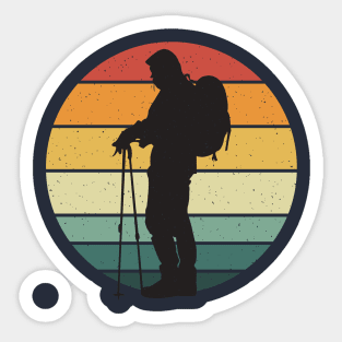 hiking vintage hiker Sticker